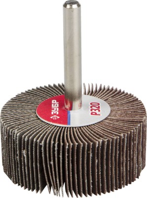 Круг шлифовальный ЗУБР "МАСТЕР" веерный лепестковый, на шпильке, тип КЛО, зерно-электрокорунд нормальный, P320, 20х50мм,  ( 36601-320 )
