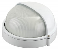 Светильник уличный СВЕТОЗАР влагозащищенный с верхним защитным кожухом, круг, цвет белый, 60Вт,  ( SV-57261-W )