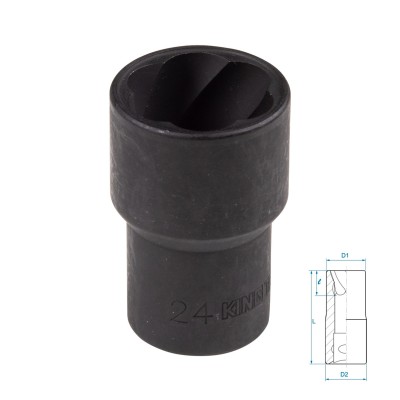 KING TONY Головка для поврежденного крепежа 1/2", 24 мм ( 9TD403-24M )