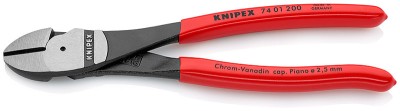 Кусачки боковые особой мощности фосфатированные, черного цвета 200 мм, KNIPEX,  ( KN-7401200 )