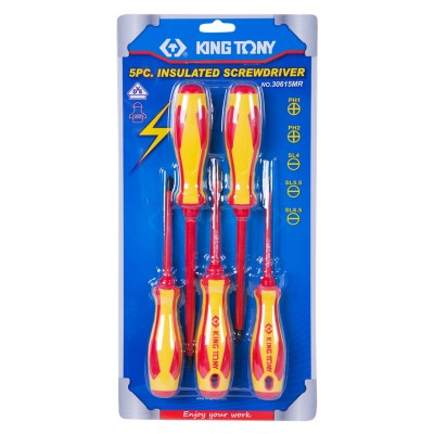 KING TONY Набор отверток, диэлектрические, 5 предметов ( 30615MR )