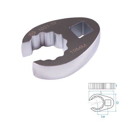 KING TONY Ключ разрезной (воронья лапка) 19 мм, 3/8" ( 1031-19R )
