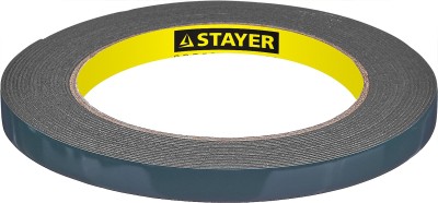 Двухсторонняя клейкая лента на вспененной основе, STAYER Professional 12233-09-05, черная, 9мм х 5м,  ( 12233-09-05 )