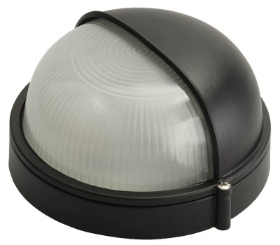 Светильник уличный СВЕТОЗАР влагозащищенный с верхним защитным кожухом, круг, цвет черный, 60Вт,  ( SV-57261-B )