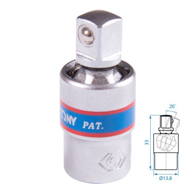 KING TONY Кардан 1/4", шаровый ( 2793 )