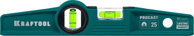 Уровень KRAFTOOL "SUPERKRAFT-M" литой, 2 ампулы, 0,5 мм/м, 250 мм,  ( 34717-025 )