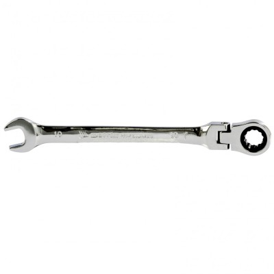 Ключ комбинированный трещоточный, 10 мм, CrV, шарнирный, зеркальный хром Matrix Professional, ( 14862 )