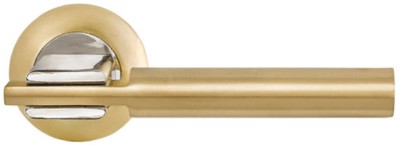 Ручка дверная, модель "Рио", золото/хром ( 66419 )