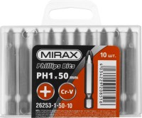 Биты MIRAX PH№1, тип хвостовика E 1/4", длина 50мм, 10шт,  ( 26253-1-50-10 )