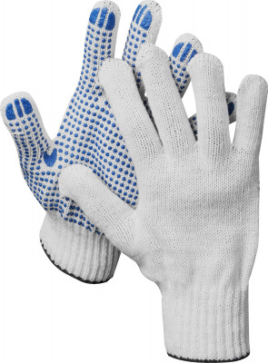 DEXX с ПВХ покрытием (точка), 10 пар, х/б 7 класс, перчатки рабочие (11400-H10)