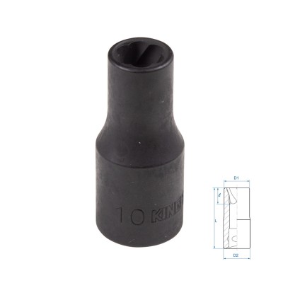 KING TONY Головка для поврежденного крепежа 1/2", 10 мм ( 9TD403-10M )