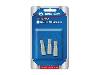 KING TONY Набор вставок (бит) 1/4", Hex, 4, 5, 6 мм, 3 предмета ( 1003MQ )