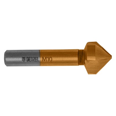 Зенковка конусная под М10, HSS, по металлу, цилиндрический хвостовик// Denzel ( 72311 )