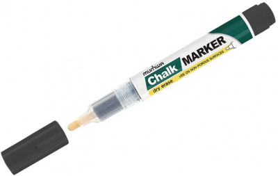 Маркер меловой "Chalk Marker" черный, 3мм, пакет, MUNHWA, ( CM-01 )
