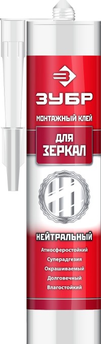 Клей монтажный ЗУБР КМ 500, для зеркал, 300мл,  ( 41339 )