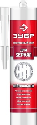 Клей монтажный ЗУБР КМ 500, для зеркал, 300мл,  ( 41339 )