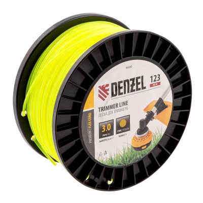 Леска для триммера круглая, 3,0мм х 123м, на DIN катушке FLEX CORD,  Denzel ( 96282 )