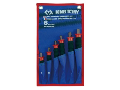 KING TONY Набор выколоток с протектором, чехол из теторона, 6 предметов ( 1006GPN )