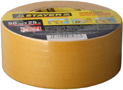 Двухсторонняя клейкая лента на тканевой основе, STAYER Profi 1217-25, 50мм х 25м,  ( 1217-25 )