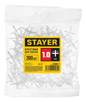 STAYER 1мм крестики для плитки, 200шт,  ( 3380-1 )