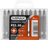 Биты MIRAX PZ№2, тип хвостовика E 1/4", длина 50мм, 10шт,  ( 26254-2-50-10 )