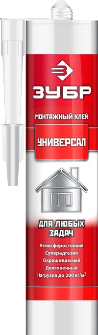 Клей монтажный ЗУБР КМ-100, универсальный, многоцелевой, 300мл,  ( 41331 )