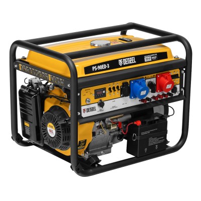 Генератор бензиновый PS 90 ED-3, 9.0 кВт, переключение режима 230 В/400 В, 25 л, электростартер Denzel ( 946944 )