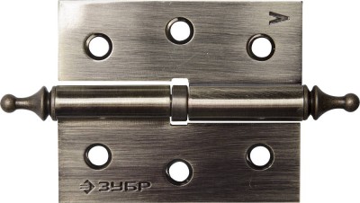 Петля дверная разъемная ЗУБР "ЭКСПЕРТ", 1 подшипник, цвет ст. латунь (AB), левая, с крепежом, 75х63х2,5мм, 2 шт ,  ( 37605-075-5L )