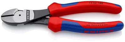 Кусачки боковые особой мощности фосфатированные, черного цвета 180 мм, KNIPEX,  ( KN-7402180SB )