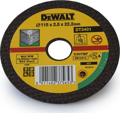 Диск отрезной по камню д=115 мм, DEWALT, ( DT3401 )