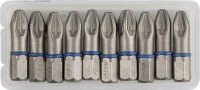 Биты ЗУБР "ЭКСПЕРТ" торсионные кованые, обточенные, хромомолибденовая сталь, тип хвостовика C 1/4", PZ3, 25мм, 10шт ,  ( 26013-3-25-10 )