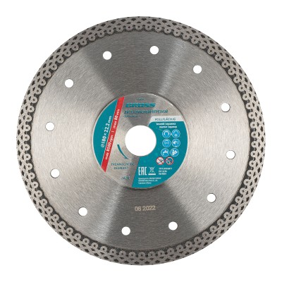 Диск алмазный, 180 х 22,2 мм, тонкий, сплошной (Jaguar), мокрая резка Gross, ( 73056 )