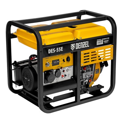 Генератор дизельный DES-55E, 5,5 кВт, 230 В, 11 л, электростартер Denzel ( 94414 ) ( 94414 )