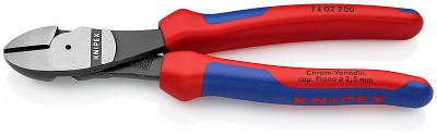 Кусачки боковые особой мощности фосфатированные, черного цвета 200 мм, KNIPEX,  ( KN-7402200 )