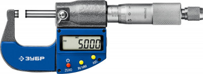 Микрометр ЗУБР "Профессионал" гладкий цифровой, МКЦ 25, диапазон 0-25мм, шаг измерения 0,001мм ( 34482-25_z02 )