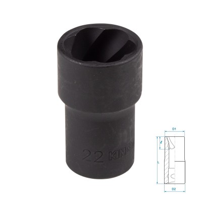 KING TONY Головка для поврежденного крепежа 1/2", 22 мм ( 9TD403-22M )