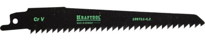 Полотно KRAFTOOL "INDUSTRIE QUALITAT", S644D, для эл/ножовки, Cr-V, по дереву, шаг 4,2мм, 130мм,  ( 159711-4,2 )