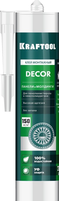 Клей монтажный KRAFTOOL KraftNails Premium KN-604, для молдингов, панелей и керамики, без растворителей, 310мл,  ( 41349_z01 )