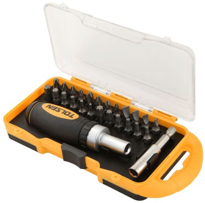 TOLSEN Набор вставок (бит) 1/4", PH, PZ, Hex, Torx, Slotted, 26 предметов ( TT20034 )