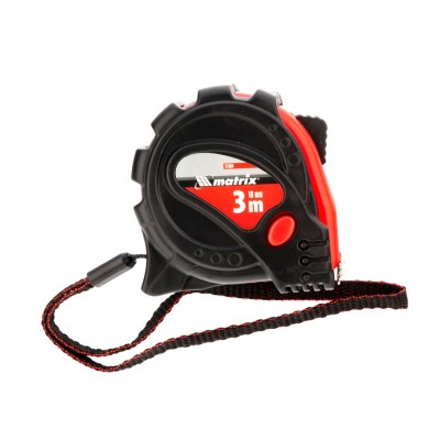 Рулетка Status Magnet 3 fixations, 3 м х 16 мм, обрезиненный корпус, зацеп с магнитом Matrix, ( 31004 )