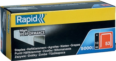 RAPID 10 мм  тонкие скобы, профессиональные тип 53 (A / 10 / JT21), 5000 шт, супертвердые ( 11858810 )