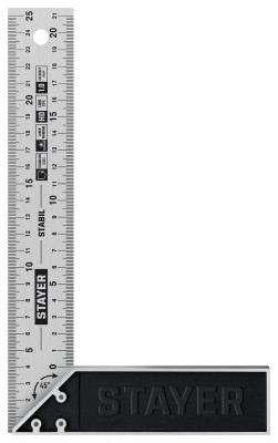 STAYER STABIL 250 мм столярный угольник с нержавеющим полотном ( 3431-25_z02 )