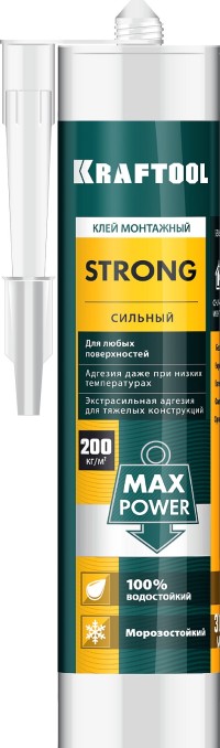 Клей монтажный KRAFTOOL KraftNails Premium KN-901, сверхсильный универсальный, для наружных и внутренних работ, 310мл  ,  ( 41343_z01 )