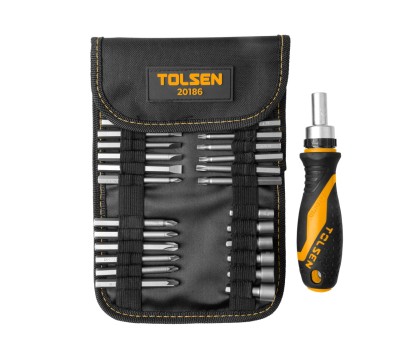 TOLSEN Набор вставок (бит) 1/4", PH, PZ, Hex, Torx, Slotted, 26 предметов ( TT20186 )