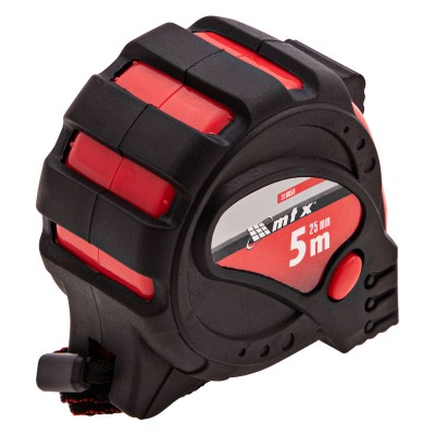 Рулетка Status Magnet 3 fixations, 5 м х 25 мм, обрезиненный корпус, зацеп с магнитом Matrix, ( 31005 )