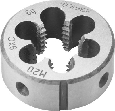 Плашка ЗУБР "МАСТЕР" круглая ручная для нарезания метрической резьбы, мелкий шаг, М20 x 1,5,  ( 4-28022-20-1.5 )