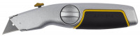 Нож STAYER "MASTER" металлический обрезиненный корпус, выдвижное лезвие,  ( 09144 )