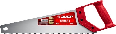 Ножовка для быстрого реза "ТАЙГА-5" 400 мм, 5 TPI, быстрый рез поперек волокон, для крупных и средних заготовок, ЗУБР ( 15083-40 )