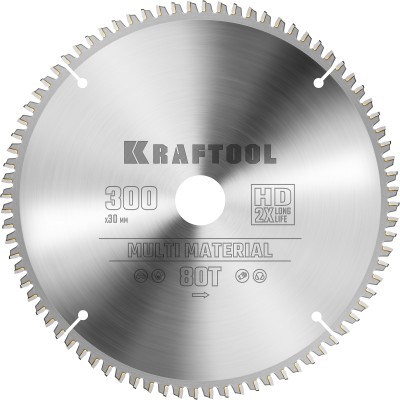 KRAFTOOL Multi Material 300х30мм 80Т, диск пильный по алюминию
