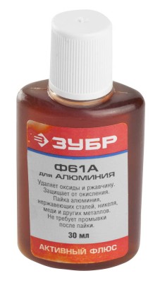 Флюс ЗУБР (для AL), Ф 61или ФТКА, пластиковый флакон, 30мл,  ( 55493-030 )